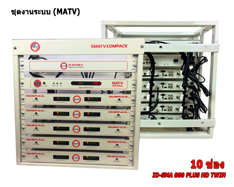 ชุดงานระบบทีวีรวม MATV 10 ช่อง ID-SMA 880 PLUS HD TWIN